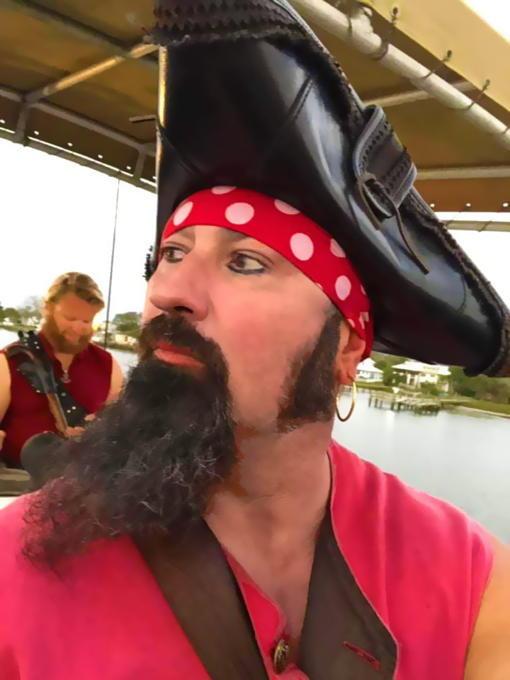 Pirate in full costume with Black Raven Adventures St. Augustine 
